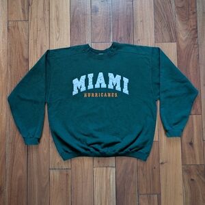 Miami Hurricanes Forest Green Crewneck Sweater